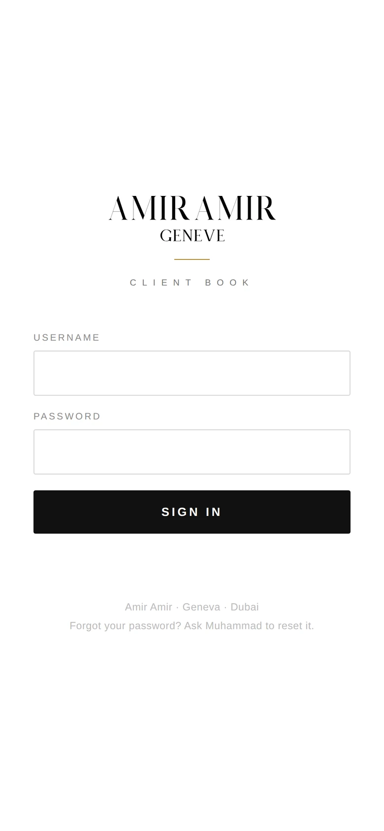Client Book sign-in